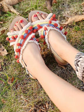 Load image into Gallery viewer, Summer Boho National Style Wave Colorful Pom Sandals