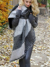 Load image into Gallery viewer, Autumn Raw Edge Beveled Design Thick Plaid Long Warm Scarf Shawl