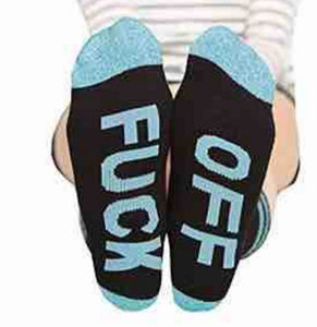 F**K OFF Socks Stockings Cotton Striped Socks Suck Sweat-proof Socks