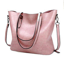Load image into Gallery viewer, Vintage Oil PU Leather Tote Handbag Shoulder Bag Capacity Big Shopping Tote Crossbody Bags For Women
