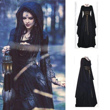 Load image into Gallery viewer, Halloween Solid Color Round Neck Long Sleeve Maxi Dress