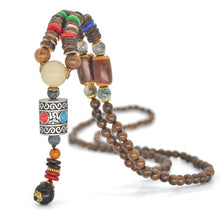 Load image into Gallery viewer, Nepal handmade original pendant wooden bead necklace female beads retro art necklace sweater chain clothing accessories