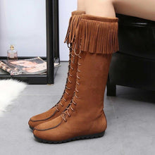 Load image into Gallery viewer, Winter Vintage Tassel High Boots