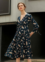 Load image into Gallery viewer, Printed V Neck Long Sleeve Beach Maxi Dress