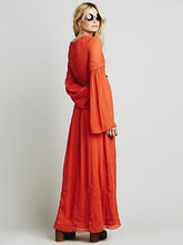 Load image into Gallery viewer, Casual Loose V Neck Long Sleeve Maxi Long Dress