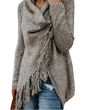 Load image into Gallery viewer, Knit Long Sleeve Tassel Irregular Sweater