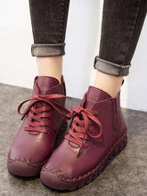 Load image into Gallery viewer, Winter Solid Color Genuine leather Booties