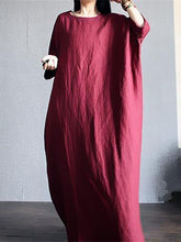 Load image into Gallery viewer, Solid Color Loose Casual Maxi Dress