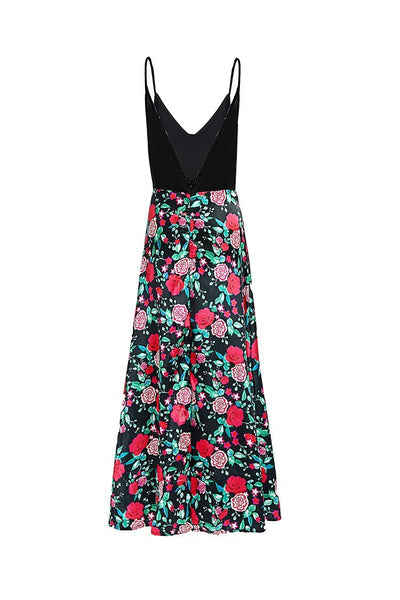 Floral Sleeveless Backless Elegant Party Maxi Party Dress