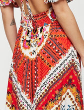 Load image into Gallery viewer, New Printed V Neck Short Sleeve High Split Maxi Dress