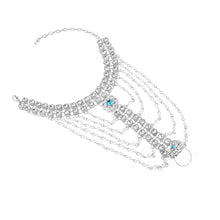 Load image into Gallery viewer, Exaggerated personality alloy chain anklets with pearl tassel diamonds and even finger-decorated