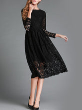 Load image into Gallery viewer, Lace Long Sleeve Hollow Pockets Dress