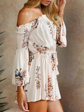 Load image into Gallery viewer, Sexy Off Shoulder Long Sleeve Floral Print Boho Rompers