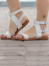 Load image into Gallery viewer, Solid Color Casual Open Toe Flat Sandals Shoes