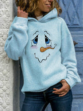 Load image into Gallery viewer, Snowman Face Print Long Sleeve Hoodies