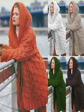Load image into Gallery viewer, Cardigan Women&#39;s Hemp Knitting Thickened Versatile Hooded Sweater Cardigan