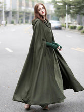 Load image into Gallery viewer, Three Colors Hooded Cloak Trench Cape Outwear