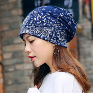 Pullover hat ethnic style bag head hat pile hat dual-purpose bib