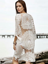 Load image into Gallery viewer, White Hollow Lace Cover-Ups