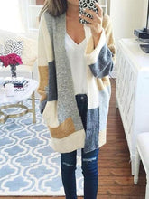 Load image into Gallery viewer, Color Matching Knitting Long Sleeves Cardigans Tops