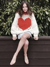 Load image into Gallery viewer, Fashion Knitting Loose Sweet heart Sweater Tops