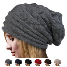 Load image into Gallery viewer, Men and women autumn and winter pleated cuffed hooded outdoor ski wool cap