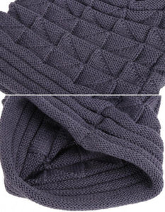 Men and women autumn and winter pleated cuffed hooded outdoor ski wool cap