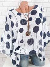 Load image into Gallery viewer, Summer Polka Dot Round-Neck Batwing Sleeve Top