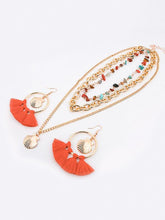 Load image into Gallery viewer, Boho Shell Tassel Earring And Necklace Accessories