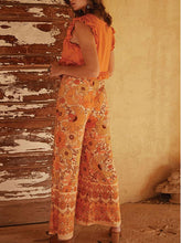 Load image into Gallery viewer, Autumn Broad-legged Slender Ancient Printed High-waist Bell Leisure Pants