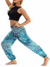 Load image into Gallery viewer, Printed National Style Foot Knickers Loose Fitness Yoga Pants