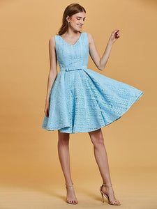 Sleeveless A-line Mini Evening Dress