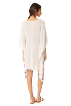 Load image into Gallery viewer, Floral Embroidered Beach Batwing Sleeve Boho Loose Cover-Up Dress