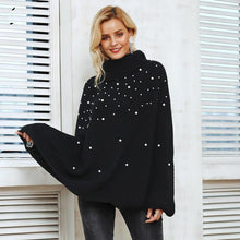 Load image into Gallery viewer, Casual Autumn Turtleneck Beading Knitted Pearl Pullover
