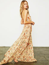 Load image into Gallery viewer, Floral Print Halter Beach Bohemia Maxi Dress