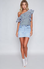 Load image into Gallery viewer, Oblique Shoulder Ruffle Summer Blouse Shirts Tops