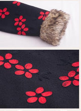 Load image into Gallery viewer, Chinese National Style Vintage Floral Long Woolen Outwear Coat