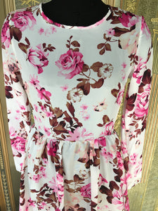 New Summer Printed Long Sleeve High Waist Maxi Dress