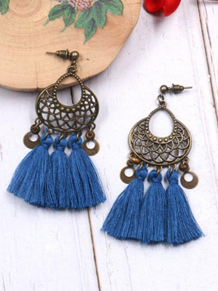 8 Colors Vintage Tassels Earrings Accessories