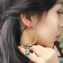 Load image into Gallery viewer, Original Ethnic Style Earrings Nepal Earrings Tibetan Earrings Large Circle Female Earrings Vintage Earrings