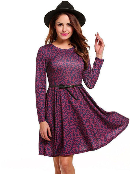 Sexy Floral Long Sleeves Mini Dress