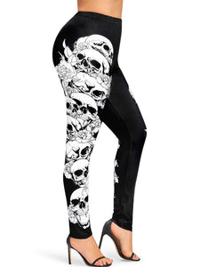 Women Sexy Plus Size Skull Printed Leggings Ladies Gothic Halloween Leggings Leggings Fitness Feminina Leggins Mujer