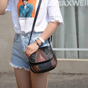Boho Fashion Mini PU Rivet Shoulder Bag