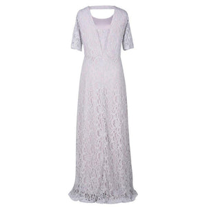 Lace Short Sleeve Fashion Evening Party Maxi Dress