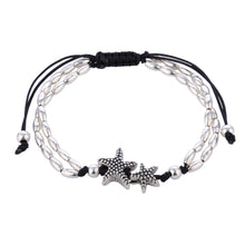 Load image into Gallery viewer, Retro style starfish runes Om yoga pendant anklet