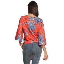 Load image into Gallery viewer, Digital Printed Floral Large Size Strap Fashion Chiffon Top