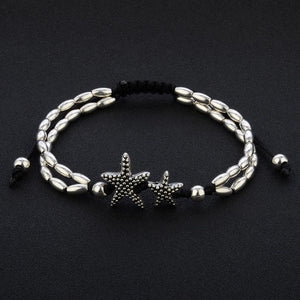 Retro style starfish runes Om yoga pendant anklet