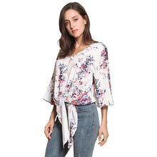 Load image into Gallery viewer, Digital Printed Floral Large Size Strap Fashion Chiffon Top