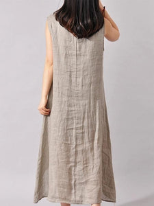 Ink Printed Sleeveless Casual Irregular Dress