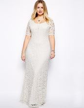 Load image into Gallery viewer, Lace Short Sleeve Fashion Evening Party Maxi Dress